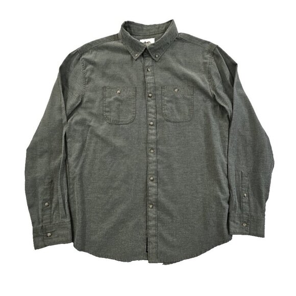 Ecko Unltd. Button Down Shirt Men's L Green Chambray Long Sleeve EUC LN - Picture 1 of 16